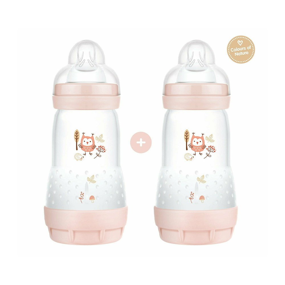 MAM - PROMO PACK 2 ΤΕΜΑΧΙΑ EASY START ANTI-COLIC Πλαστικό Μπιμπερό με μεγάλο άνοιγμα ΘΣ 2m+ (κορίτσι) - 260ml